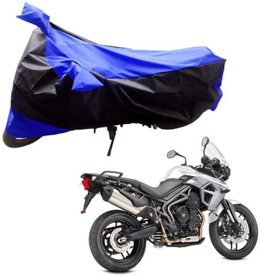 Purpleheart Two Wheeler Cover for Triumph(Tiger 800 XR, Black, Blue)