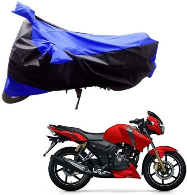 Purpleheart Two Wheeler Cover for TVS(Apache RTR 160, Black, Blue)