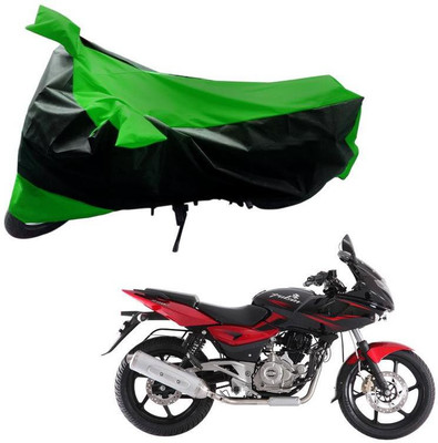 Purpleheart Two Wheeler Cover for Bajaj(Pulsar 220 DTS-i, Black, Green)