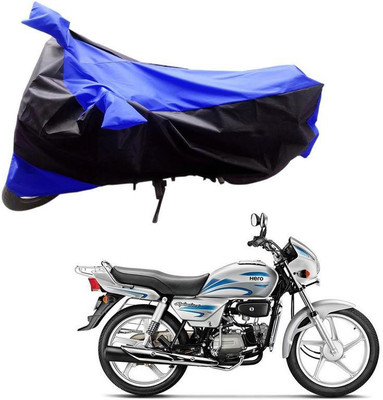Purpleheart Two Wheeler Cover for Hero(Splendor Plus, Black, Blue)