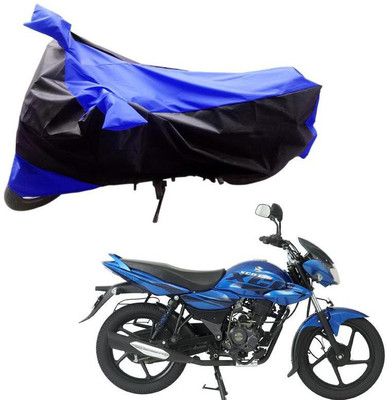 Purpleheart Two Wheeler Cover for Bajaj(XCD 125cc, Black, Blue)
