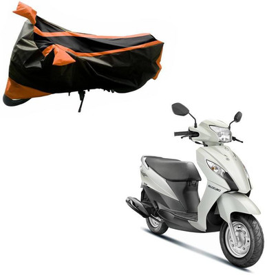 Purpleheart Two Wheeler Cover for Suzuki(Let's, Black, Orange)