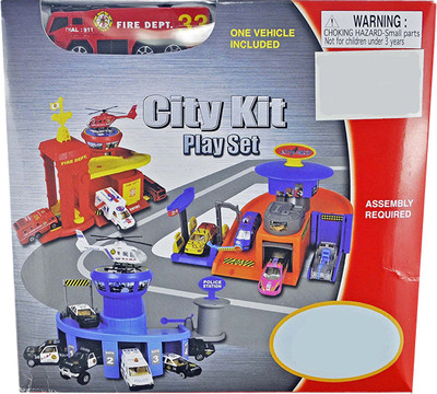 

Babysid Collections Police Station Play Set Plastic Material with 1 Metal Police Car(Multicolor)