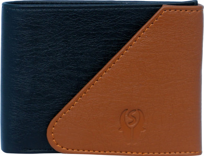 

SAMTROH Men Casual Blue, Tan Artificial Leather Wallet(8 Card Slots), Black