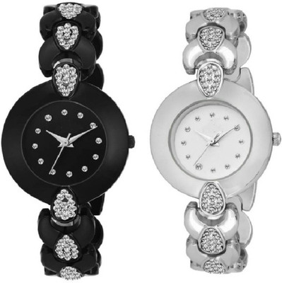 55 Off On Evengreen Silver Black Crystal Studded Chronograph Bracelet Strap Beautiful Women Watch For Girls Watch For Girls On Flipkart Paisawapas Com
