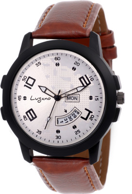 

Lugano LG 1122 Matte Formal & Exclusive Silver Dial Day & Date Display Watch - For Men