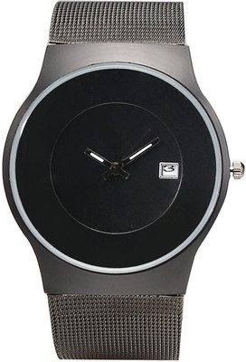 

SPINOZA date steel belt black stylish watch for men women Watch - For Women