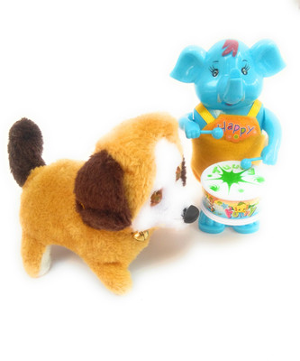 

Zaid Collections elephant drumer with walking puppy Rattle(Multicolor)