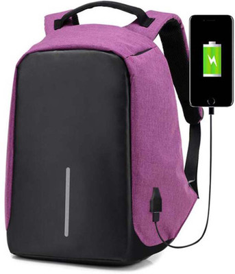 

Bluebird ™ Anti-Theft Backpack/Laptop Bag with USB charging Port (Black, Purple Color) 22 L Backpack(Black, Pink)