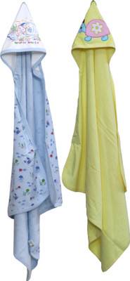 

ANNAPURNA SALES Cotton 240 GSM Bath Towel Set(Pack of 2, Multicolor), Blue;yellow