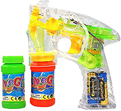 

Hum Enterprise Funny Cute Bubble Gun With 2 Liquid Bottles Providing Entertainment For Kids Bath Toy(Multicolor)