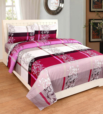 

Astra 1 TC Polycotton Double Floral Bedsheet(Pack of 1, Pink)