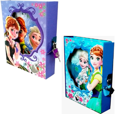 

TECHNOCHITRA FROZEN DIFFERENT COLORS LOCK DIARIES COMBO(Set of 2)
