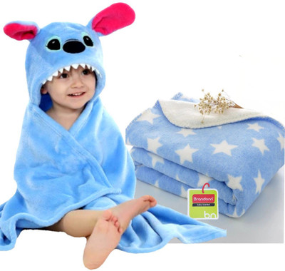 

Brandonn Printed  Hooded Baby Blanket(Polyester, Ferozi Blue