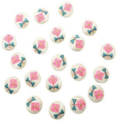 

Fabric and Lace BT037B Fabric, Metal Buttons(Pack of 20)
