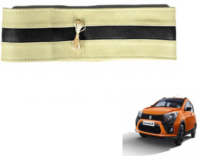 MOCKHE Hand Stiched Steering Cover For Maruti Celerio(Beige, Black, Leatherite)