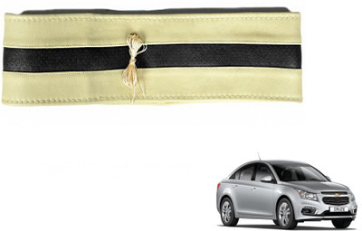 MOCKHE Hand Stiched Steering Cover For Chevrolet Cruze(Beige, Black, Leatherite)
