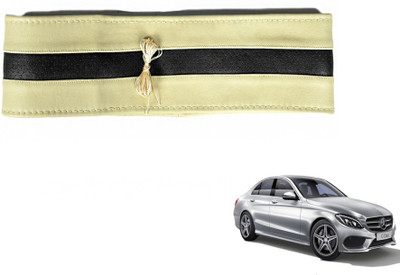 MOCKHE Hand Stiched Steering Cover For Mercedes Benz C-Class(Beige, Black, Leatherite)