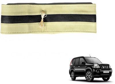 MOCKHE Hand Stiched Steering Cover For Nissan X-Trail(Beige, Black, Leatherite)