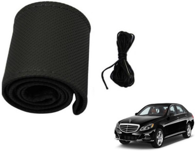 MOCKHE Hand Stiched Steering Cover For Mercedes Benz E-Class(Black, Leatherite)
