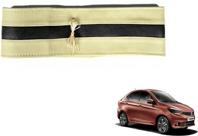 MOCKHE Hand Stiched Steering Cover For Tata NA(Beige, Black, Leatherite)