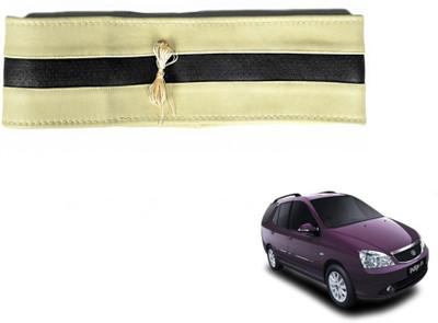 MOCKHE Hand Stiched Steering Cover For Tata Indigo Marina(Beige, Black, Leatherite)
