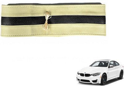 MOCKHE Hand Stiched Steering Cover For BMW 325i(Beige, Black, Leatherite)