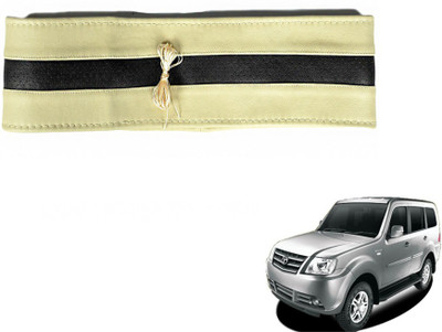 MOCKHE Hand Stiched Steering Cover For Tata Sumo Grand(Beige, Black, Leatherite)