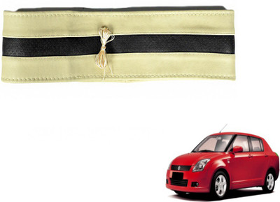 MOCKHE Hand Stiched Steering Cover For Maruti Swift Dzire(Beige, Black, Leatherite)