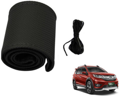 MOCKHE Hand Stiched Steering Cover For Honda NA(Black, Leatherite)