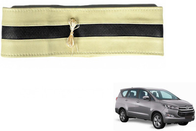 MOCKHE Hand Stiched Steering Cover For Toyota Innova(Beige, Black, Leatherite)