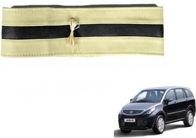 MOCKHE Hand Stiched Steering Cover For Tata Aria(Beige, Black, Leatherite)