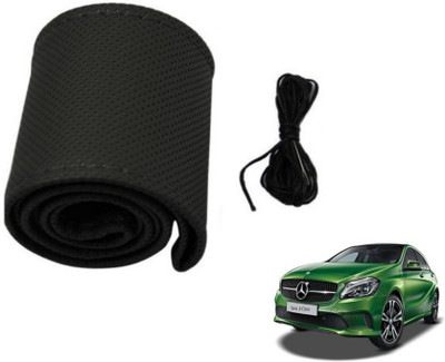 MOCKHE Hand Stiched Steering Cover For Mercedes Benz A-Class(Black, Leatherite)