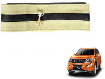 MOCKHE Hand Stiched Steering Cover For Mahindra XUV 500(Beige, Black, Leatherite)