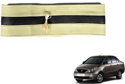 MOCKHE Hand Stiched Steering Cover For Tata Indigo CS(Beige, Black, Leatherite)