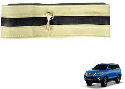 MOCKHE Hand Stiched Steering Cover For Toyota Fortuner(Beige, Black, Leatherite)