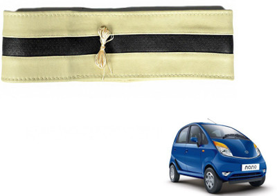 MOCKHE Hand Stiched Steering Cover For Tata Nano(Beige, Black, Leatherite)