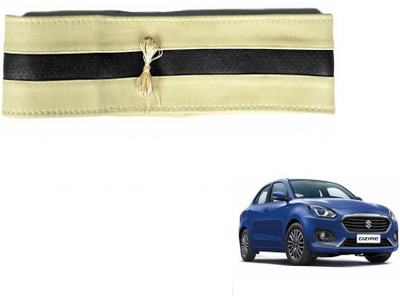 MOCKHE Hand Stiched Steering Cover For Maruti New Dzire(Beige, Black, Leatherite)