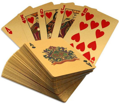 

SCORIA Luxury Waterproof 24K Gold Foil poker Golden Playing Card(Golden)