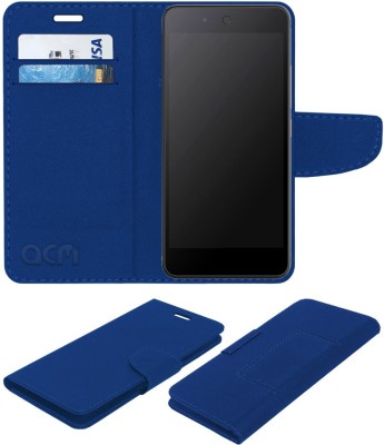 ACM Flip Cover for Micromax Canvas Juice 3 Plus Q394(Blue, Cases with Holder, Pack of: 1)