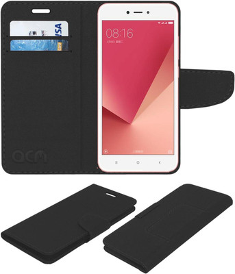 ACM Flip Cover for Mi Redmi Y1 Lite(Black, Cases with Holder, Pack of: 1)