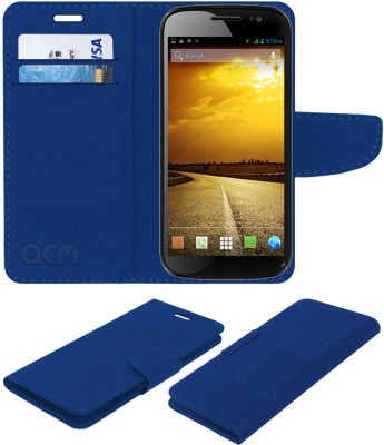 ACM Flip Cover for Micromax Duet 2 Eg111 Cdma Gsm(Blue, Cases with Holder, Pack of: 1)