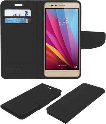 ACM Flip Cover for Honor 5x(Black, Cases with Holder, Pack of: 1)