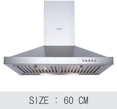 

Elica Pyramid Plus Baffle Filter Kitchen Chimney with 60 cm, 875 m³/hr (Stainless Steel) Wall Mounted Chimney(Silver 875 CMH)