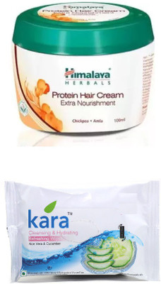 

Himalaya Protein Hair Cream, kara cleansing and hydrating wipes(Set of 2)
