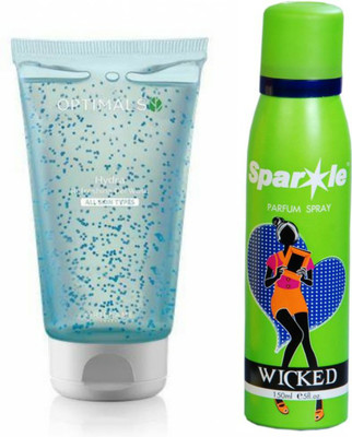 

Oriflame Sweden optimals hydra refreshing gel wash all skin types 150 ml (32415) with One Sparkle Perfume Spray 150 Ml(Set of 2)