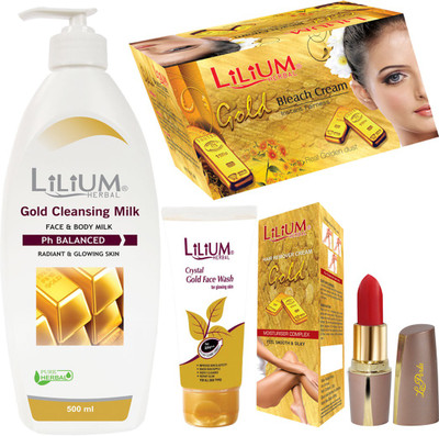 LILIUM Herbal Super Saving Skin Care Combo Pack With Moisturizing Lipstick(5 Items in the set)