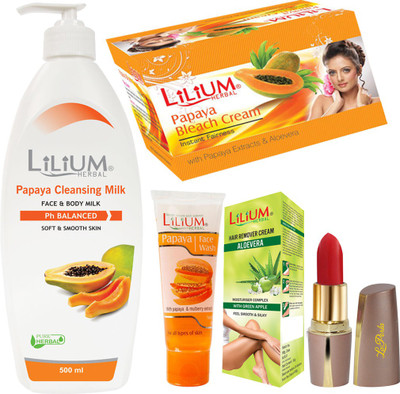 

Lilium Super Saving Skin Care Combo Pack With Moisturizing Lipstick(Set of 5)