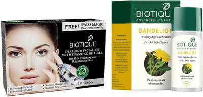 

BIOTIQUE BIO Bio Diamond Facial Kit, Bio Dandelion Ageless Lightening Serum(Set of 2)