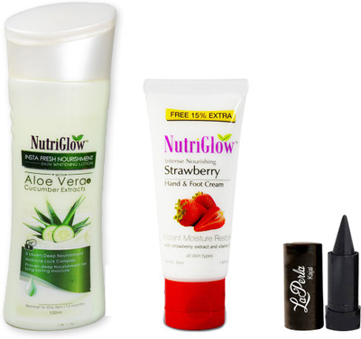 

NutriGlow Lotion With Strawberry Hand & Foot Cream With Kajal(Set of 3)